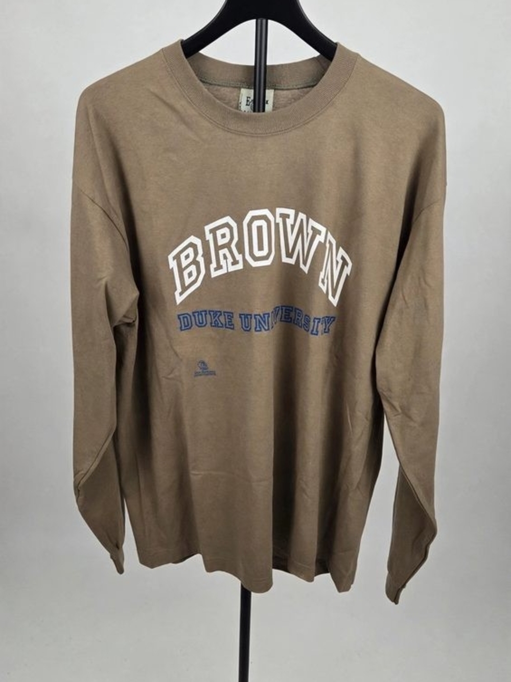 Rare Vintage 90s Brown Duke University Smurf Parody Rivalry Long Sleeve Tee L